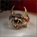 Вампир готическое кольцо в форме головы летучей мыши с черепами оригинальное рок кольцо