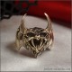Вампир готическое кольцо в форме головы летучей мыши с черепами оригинальное рок кольцо