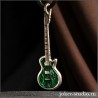 GIBSON ПОДВЕСКА ЗЕЛЕНАЯ ГИТАРА с СИМВОЛОМ ХЭВИ-МЕТАЛ РОК КУЛОН ИЗ БРОНЗЫ