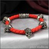 КОНХОБАР МУЖСКОЙ БРАСЛЕТ ИЗ БУСИН ЧЕРЕПОВ НА КРАСНОМ ШНУРЕ ИЗ ПАРАКОРДА
