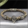 КОНХОБАР КАМУФЛЯЖНЫЙ БРАСЛЕТ С ЧЕРЕПАМИ И БУСИНАМИ СВАРОГА