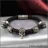 КОНХОБАР МУЖСКОЙ БРАСЛЕТ из ЧЕРНОГО ПАРАКОРДА с ШАРМАМИ СВАРОГА