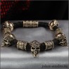 КОНХОБАР МУЖСКОЙ БРАСЛЕТ С КЕЛЬТСКИМИ ЧЕРЕПАМИ И ШАРМАМИ ИЗ ЗОЛОТОЙ БРОНЗЫ