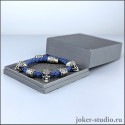 КОНХОБАР БРАСЛЕТ с ШАРМАМИ СВАРОГА и ЧЕРПАМИ НА СИНЕМ ШНУРЕ из ПАРАКОРДА