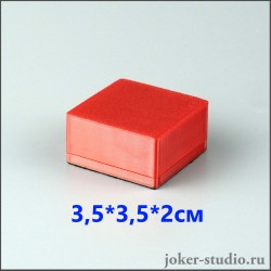 Упаковка для украшений оптом коробка для бижутерии, ювелирных изделий, значков: красная, размер 3,5х3,5х2 см.