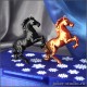 ПОДАРОЧНЫЙ НАБОР ФИГУРОК С ЛОШАДКОЙ ФИОЛЕТОВО-ЗОЛОТАЯ и ЧЕРНАЯ ЕЛОЧНАЯ ИГРУШКА НОВОГОДНИЙ ДЕКОР