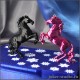 ПОДАРОЧНЫЙ НАБОР ФИГУРОК С ЛОШАДКОЙ ФИОЛЕТОВО-ЗОЛОТАЯ и ЧЕРНАЯ ЕЛОЧНАЯ ИГРУШКА НОВОГОДНИЙ ДЕКОР