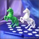 НАБОР ФИГУРОК из ДВУХ ЛОШАДОК БЕЛАЯ и ЗЕЛЕНАЯ ПОДАРОК БЛИЗКИМ НА НОВЫЙ ГОД