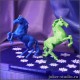 ПОДАРОЧНЫЙ НАБОР ФИГУРКИ из ДВУХ ЛОШАДОК ЗЕЛЕНАЯ и СИНЯЯ УКРАШЕНИЯ ДЛЯ ЕЛКИ