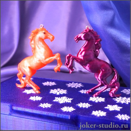 ПОДАРОЧНЫЙ НАБОР ЛОШАДОК ОРАНЖЕВОЙ И ФИОЛЕТО-БРОНЗОВОЙ ИЗИСКАННЫЙ ПОДАРОК
