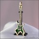 ПОДВЕСКА ГИТАРА WARLOCK с ЗЕЛЕНОЙ ЭМАЛЬЮ ПОДАРОК для ГИТАРИСТА