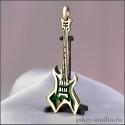 ПОДВЕСКА ГИТАРА WARLOCK с ЗЕЛЕНОЙ ЭМАЛЬЮ ПОДАРОК для ГИТАРИСТА