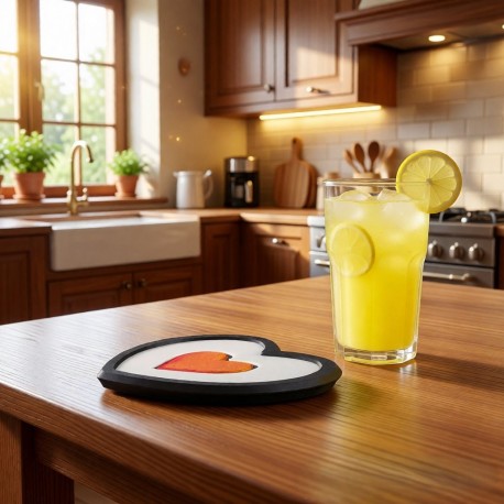 Подставка под чашки и стаканы для дома в форме сердца яркий и красивый декор