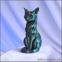 ФИГУРКА с КОШКОЙ ЗЕЛЕНОГО ЦВЕТА СТАТУЭТКА БАСТЕТ АМУЛЕТ для ЗДОРОВЬЯ и СПОКОЙСТВИЯ