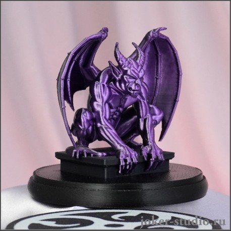 ФИОЛЕТОВАЯ ГОРГУЛЬЯ: МРАЧНАЯ ГОТИЧЕСКАЯ ССТАТУЭТКА в МИСТИЧЕСКОМ ЦВЕТЕ НОЧИ КРАСИВЫЙ ПОДАРОК