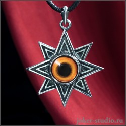 ИШТАР СЕРЕБРЯНЫЙ АМУЛЕТ С РИСУНКОМ ГЛАЗА СОВЫ