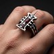 КОЛЬЦО-ИГЛА ВОЛЬНОГО ТОРГОВЦА WARHAMMER 40k УКРАШЕНИЕ с КРАСНОЙ ЭМАЛЬЮ