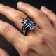 КОЛЬЦО-ИГЛА ВОЛЬНОГО ТОРГОВЦА WARHAMMER 40k УКРАШЕНИЕ с СИНЕЙ ЭМАЛЬЮ