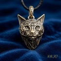 Женская подвеска «Кошка Бастет» из ювелирной бронзы — дизайнерский кулон-талисман