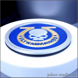 Подставка под кружку «Ультрамарины» из пластика — костер-сувенир Warhammer 40k