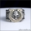 БИМЕТАЛЛИЧЕСКИЙ ПЕРСТЕНЬ ОРДЕН КОСМОДЕСАНТА УЛЬТРАМАРИНЫ (бронза, аргентан)