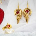 Элегантный золотой комплект украшений с сердечкаим подарок девушке