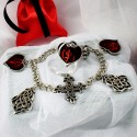 Элегантный женский комплект украшений браслет и кольцо с сердечкаим в подарок любимой 14 февраля