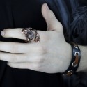 Кожаный браслет и кольцо с морским существом стильный подарок парню