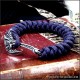 Грифон браслет из паракорда - фиолетовый с серебряной застежкой топор