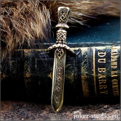 Бронзовый кулон меч "Вотан" с кельтским узором скандинавский амулет символ Бога Одина