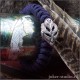 Браслет из паракорда змейка с серебряной маской джина "Пери"