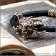 Кожаный браслет мужской на руку с бронзой: купить в Москве готический браслет