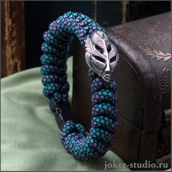 Женский оригинальный браслет с плетенеим из красочного паракрда с маской Пери
