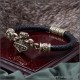 Купить черный кожаный браслет Мьёльнир подарок мужу Скандинавское украшение