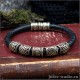Кожаный браслет шнур с бронзовыми шармами славянским узором – купить в интернет-магазине с доставкой joker-studio