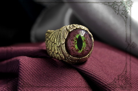 кольцо с глазом змеи анаконды женский талисман из золотой бронзы