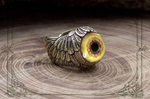 мужское кольцо глаз волка оригинальное необычное украшение