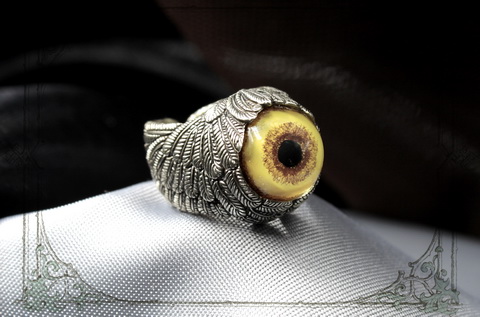 мужское кольцо глаз волка оригинальное необычное украшение
