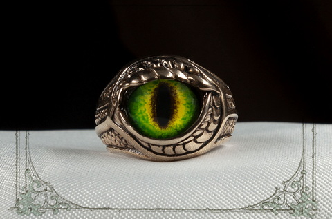 Кольцо глаз дракона ювелирный перстень ручной работы