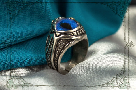 Перстень синий Глаз дракона «Сила драконов»