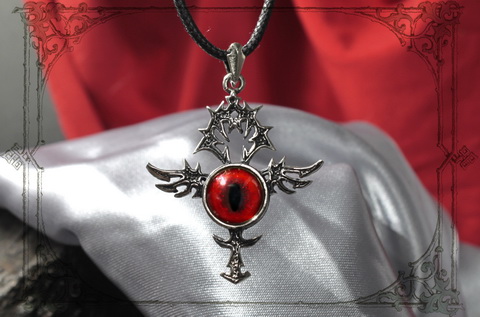 серебряный крест анх с глазом огненного дракона для женщин