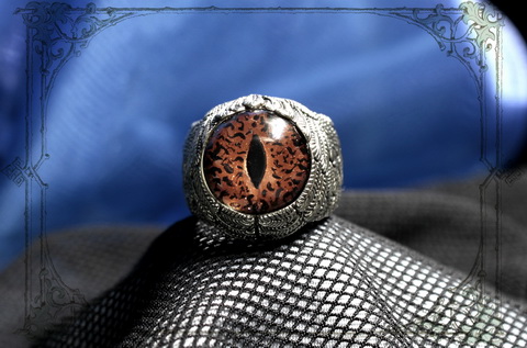 кольцо глаз ящерицы игуаны ювелирный перстень JOKER-STUDIO