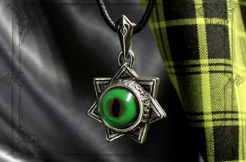 Ювелирный кулон эльфийская звезда с глазом мейн-кунв оригинальный подарок жене