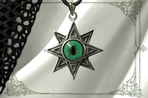 Звезда Иштар в серебре с глазом кота нибелунга