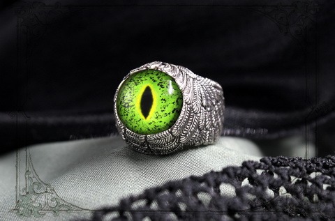 кольцо серебряное глаз нильского крокодила