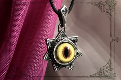 Кулон Эльфийская Звезда с глазом оцелота - памятный подарок девушке