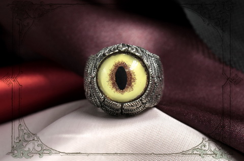 кольца необычный дизайн с глазом оцелота