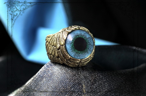 бронзовое кольцо с глазом песца купить JOKER-STUDIO