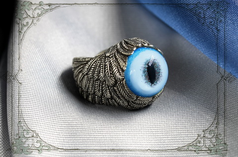 кольцо с крыльями и глазом рыси JOKER-STUDIO