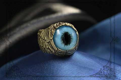 Кольцо с глазом сиамского кота роскошный перстень